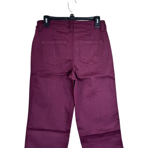 Belle by Kim Gravel Petite TripleLuxe Twill Gaucho Bordeaux 6 Petite NWOT Pocket - Picture 4 of 11